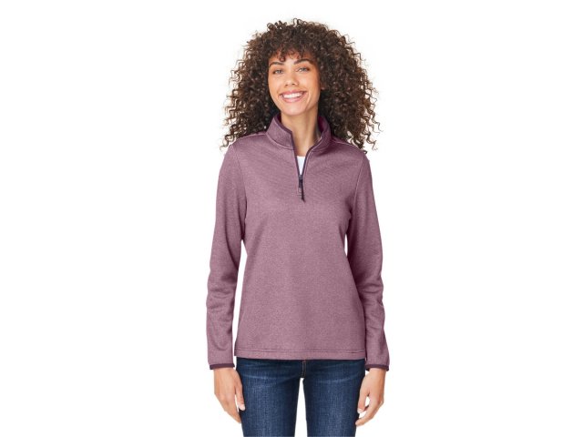 3303-ladies-venture-heathered-stripe-quarter-zip