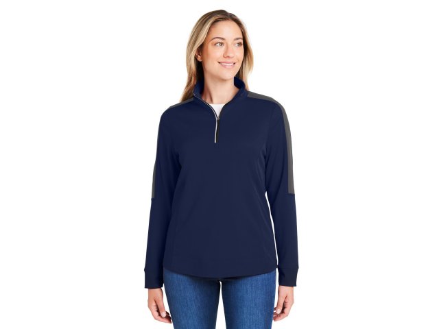 3364-ladies-market-snag-protect-mesh-colorblock-quarter-zip